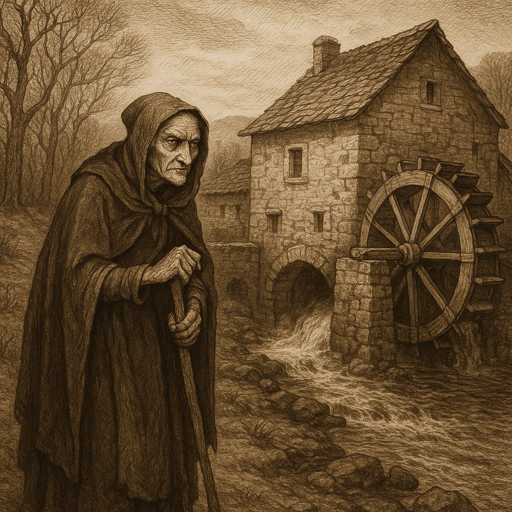 Illustration de La sorcière de Bessuéjouls et le moulin maudit