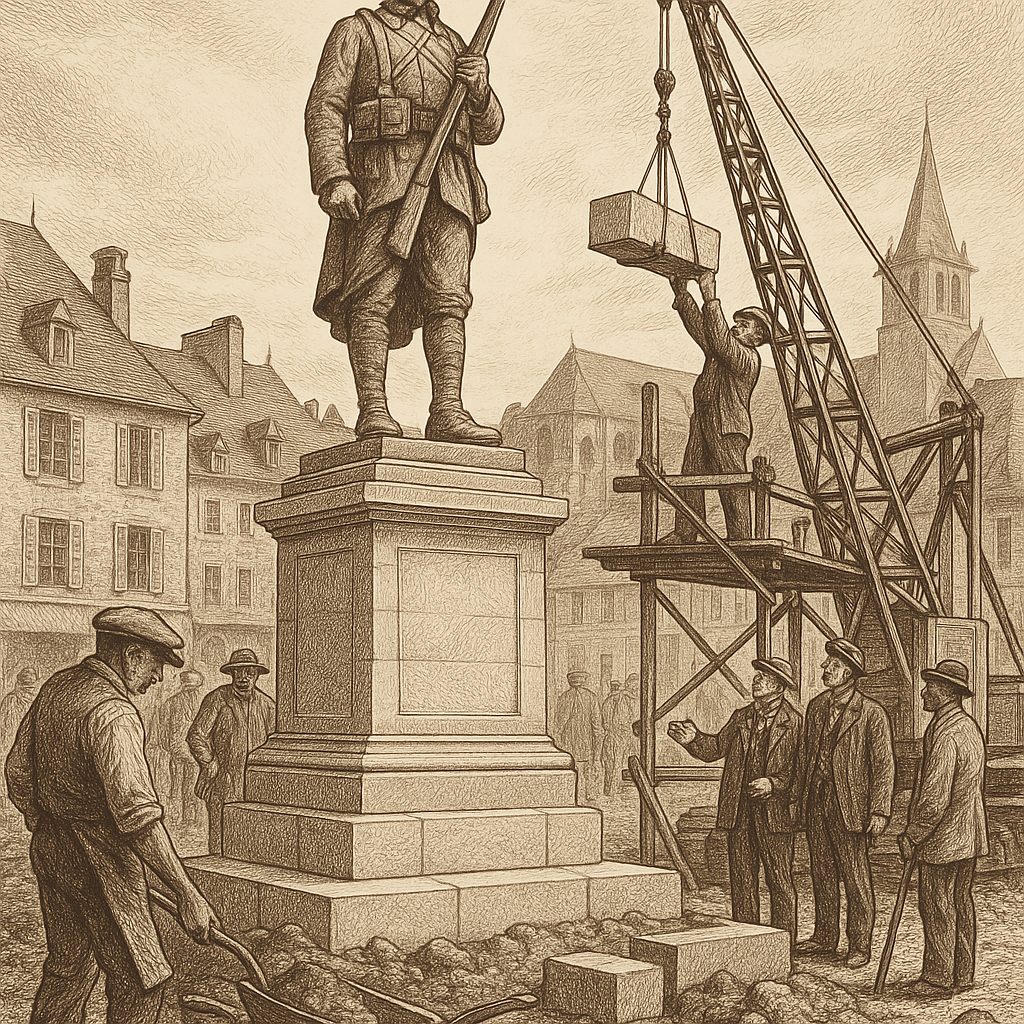 Illustration de Édification du monument aux morts d'Espalion après la Première Guerre mondiale
