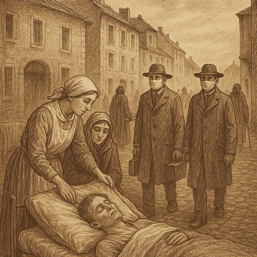 Illustration de Épidémie de grippe espagnole à Espalion en 1918