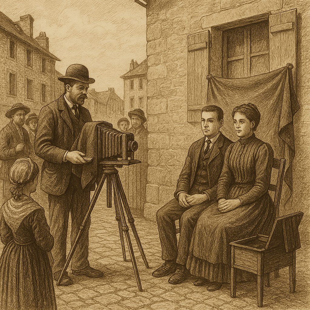 Illustration de Installation du premier photographe professionnel à Espalion vers 1900