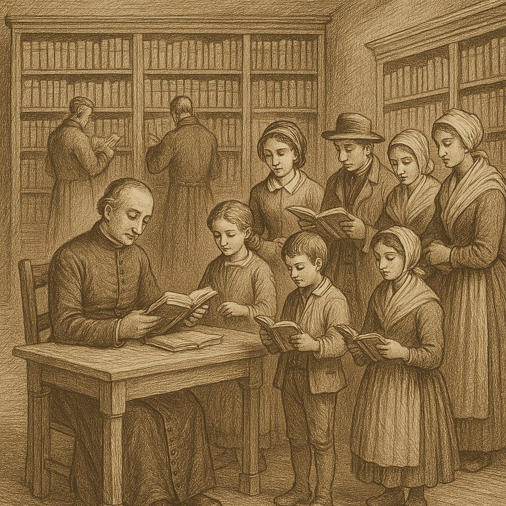 Illustration de Création de la première bibliothèque paroissiale à Espalion en 1850