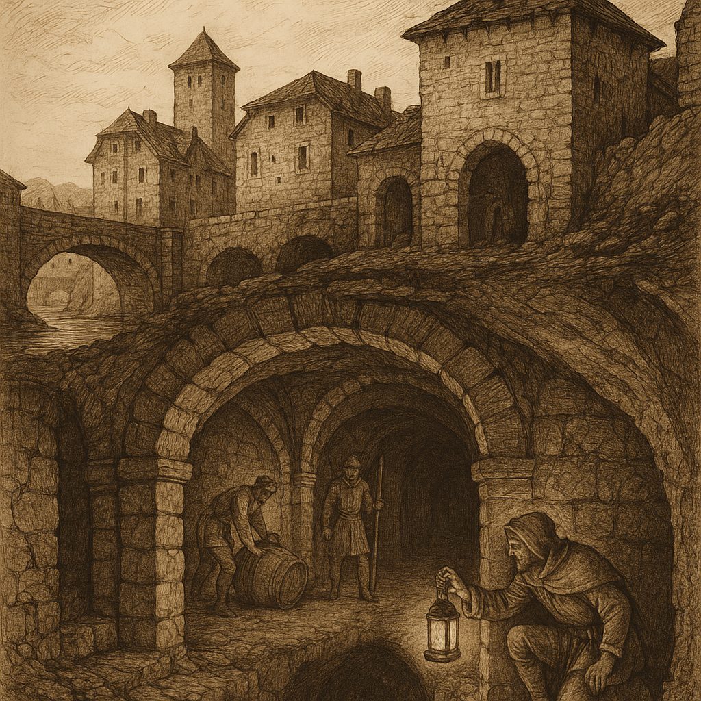 Illustration de Les souterrains secrets sous la vieille ville d'Espalion