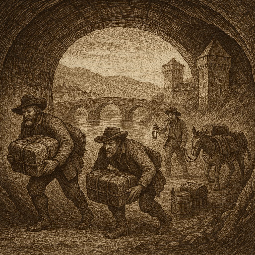 Illustration de Le tunnel des contrebandiers sous la vallée du Lot à Espalion
