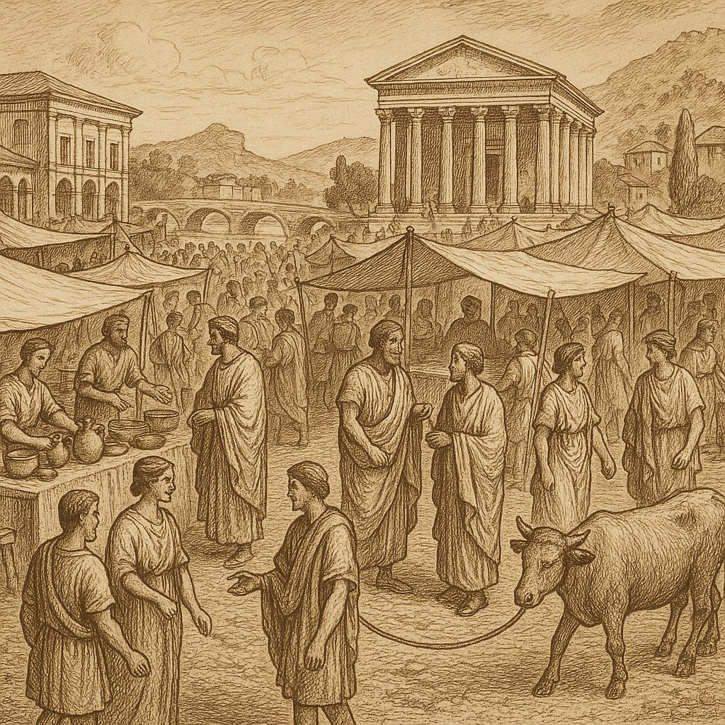 Illustration de Organisation d'une foire antique sur le site d'Espalion