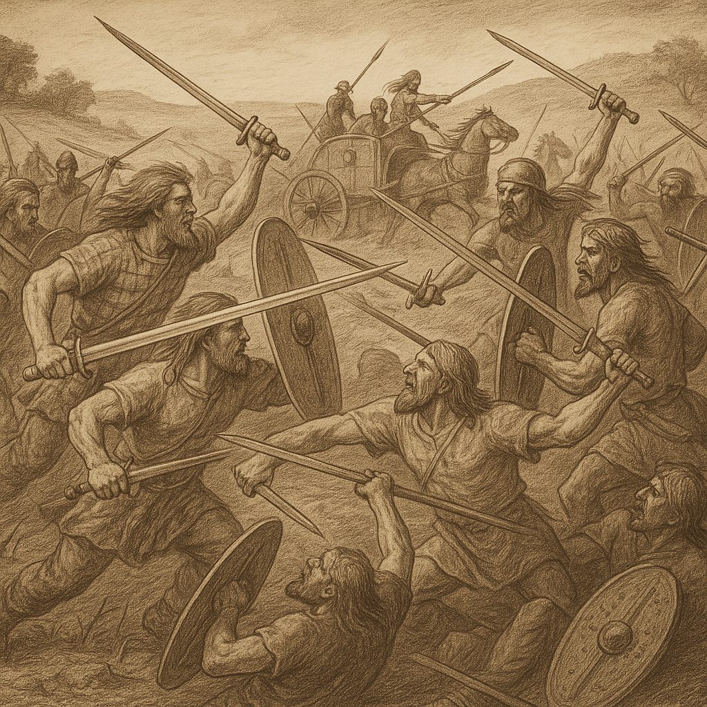 Illustration de Bataille locale entre tribus gauloises près d'Espalion