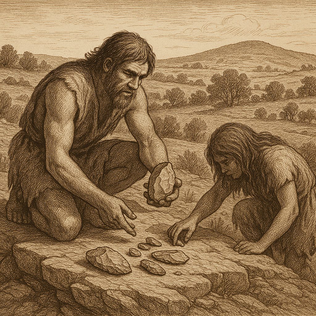 Illustration de Découverte d'outils en silex sur le causse près d'Espalion