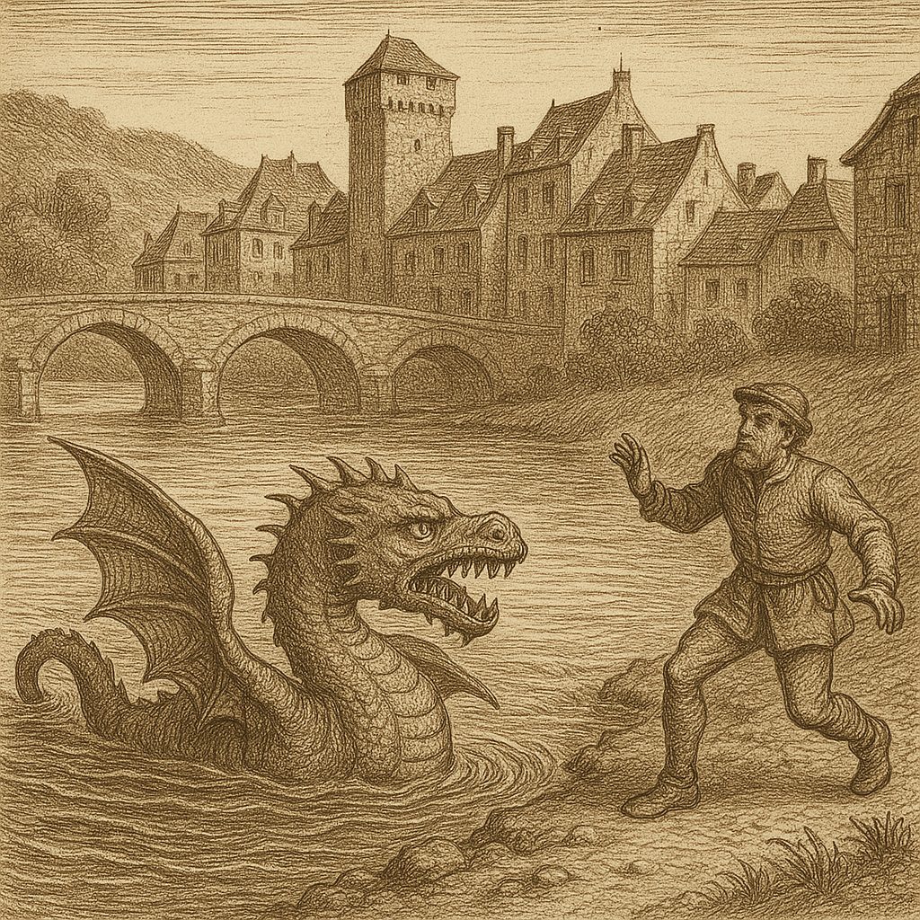 Illustration de Le drac de la rivière de la Boralde à Espalion