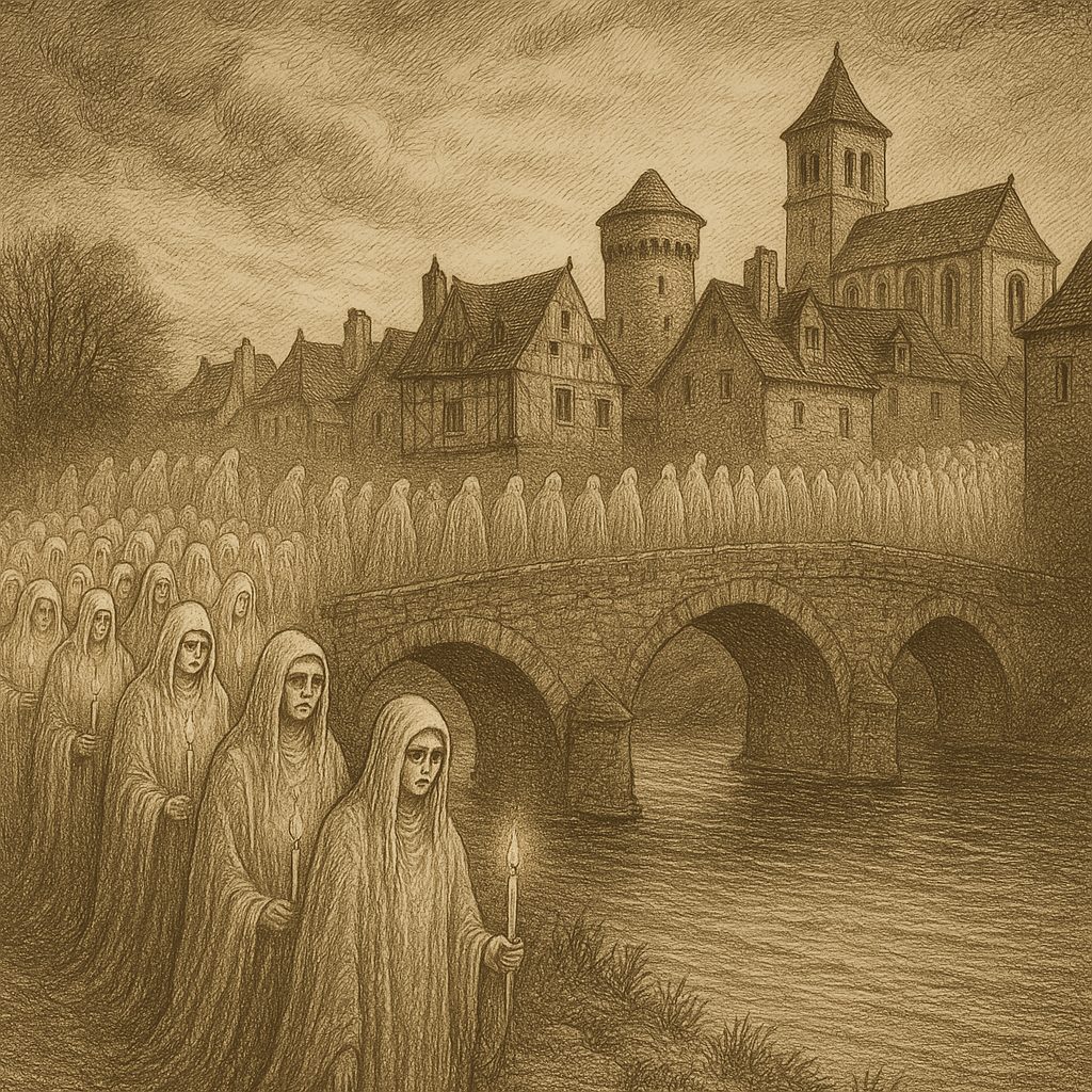 Illustration de La procession fantôme des âmes du Lot